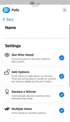 Más configuraciones de encuestas para iMessage