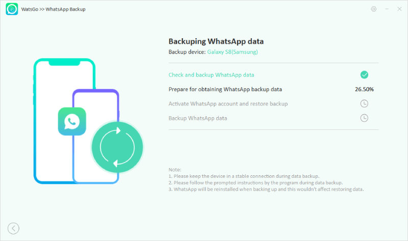 Guía Watsgo - Prepárese para obtener una copia de seguridad de WhatsApp 