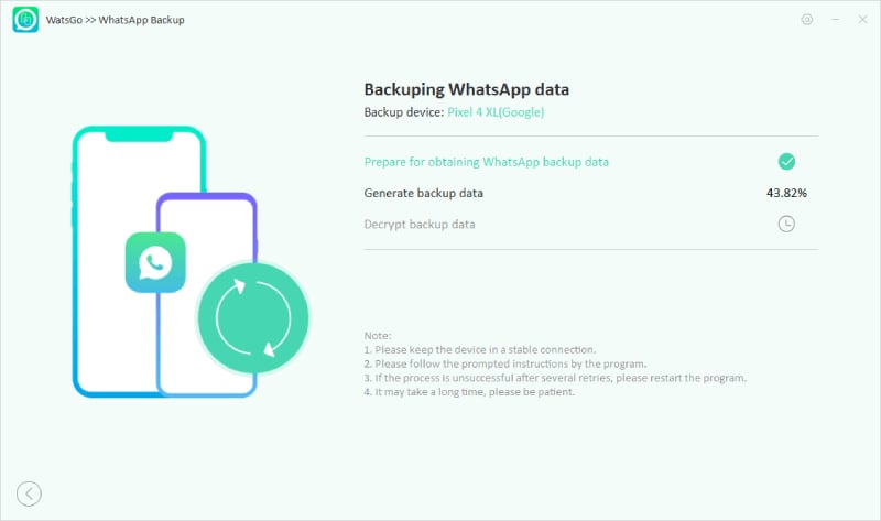 Guía Watsgo - Prepárese para obtener una copia de seguridad de WhatsApp 