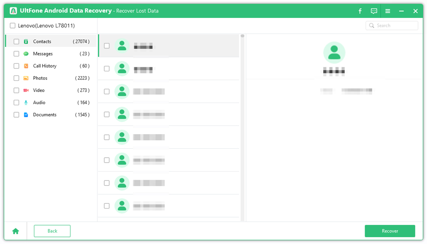 Recupere los contactos en Android con éxito