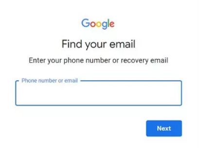 Recupere una cuenta de Gmail eliminada de Google Find Find Email Page