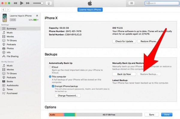 Cómo restaurar la copia de seguridad de Viber en iPhone desde iTunes Backup