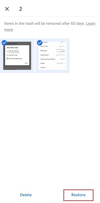 Restaurar fotos en el teléfono Android desde la aplicación Google Photos