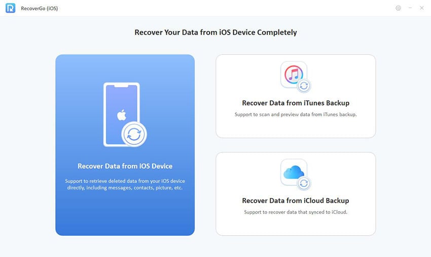 Elija recuperar datos del dispositivo iOS