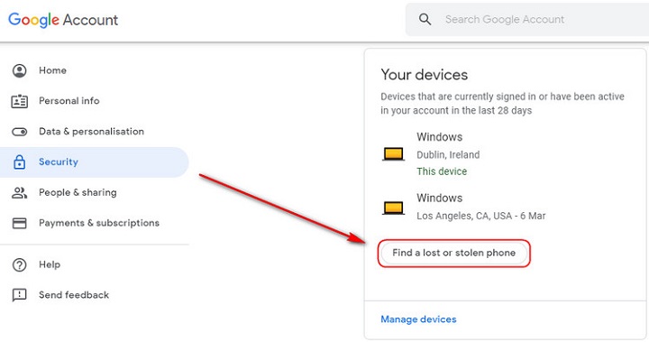 Eliminar la cuenta de Google del teléfono Android de la computadora