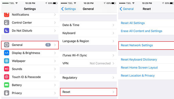 Restablecer la configuración de la red para arreglar la copia de seguridad de iCloud atascada