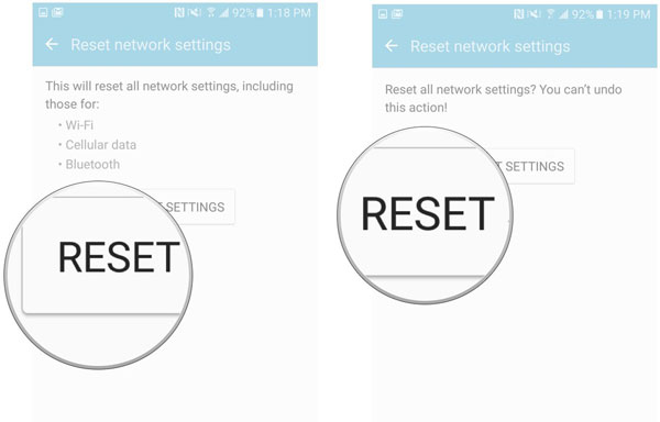 Restablecer la configuración de la red