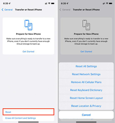 Restablecer todas sus configuraciones 