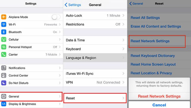Restablecer la configuración de la red cuando WiFi no funciona en el iPhone X