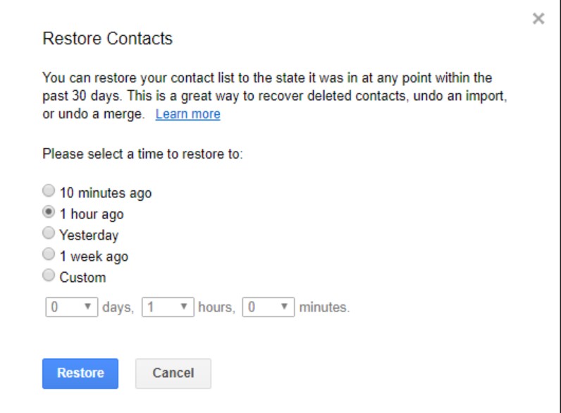 Restaurar contactos de Android desde la copia de seguridad de Gmail