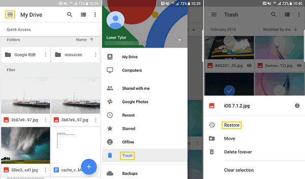 Cómo restaurar archivos eliminados en la tableta Android a través de Google Drive