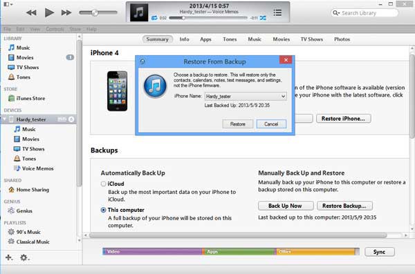 Restaurar iPhone en iTunes