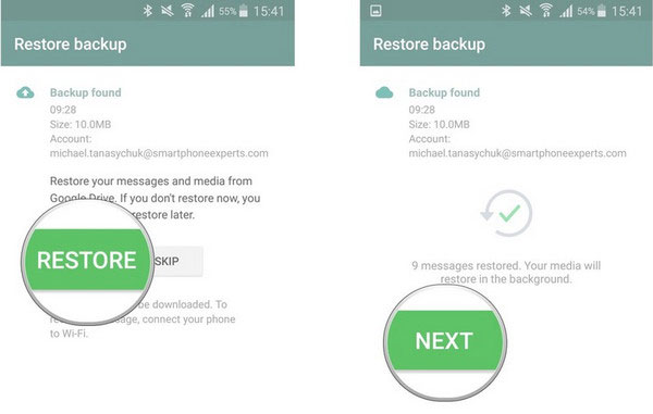 Transfiera los mensajes de WhatsApp al nuevo teléfono