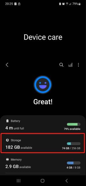 cuidado del dispositivo Samsung