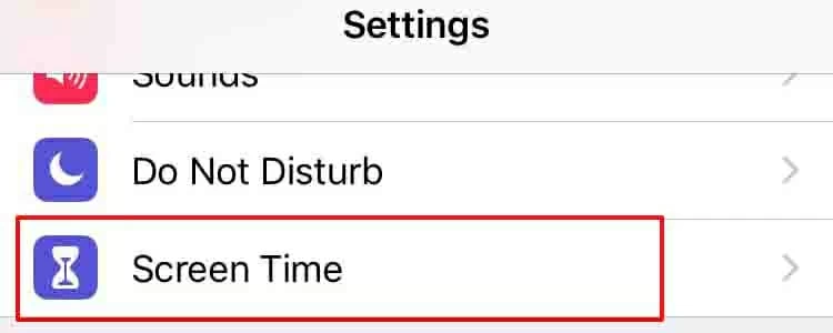 Toque la hora de la pantalla en la configuración