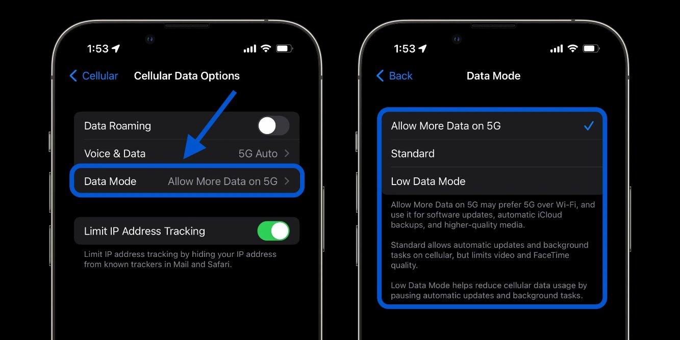Seleccione 5G encendido para actualizar la velocidad