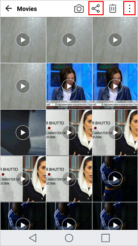 Envíe un correo electrónico a videos grandes de Android