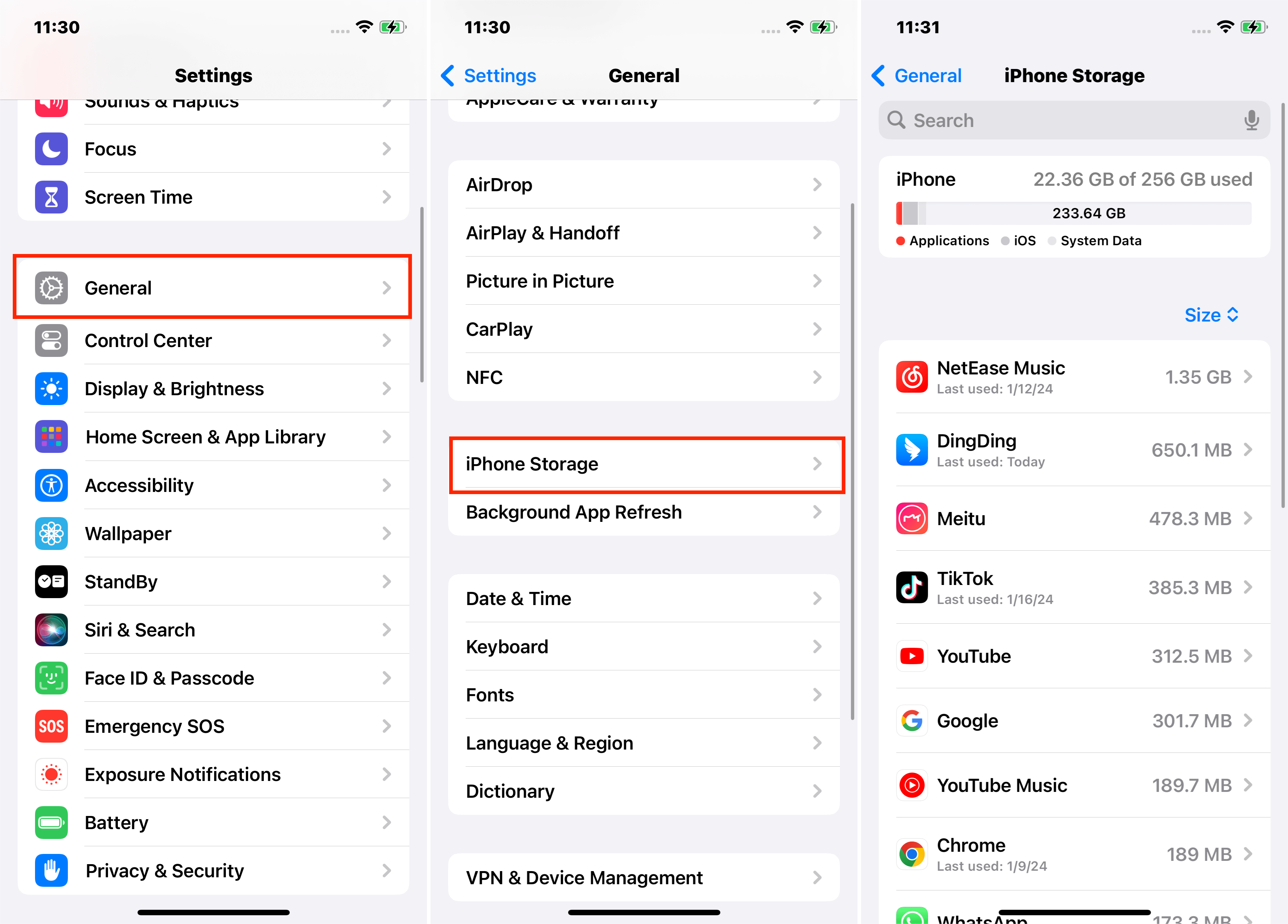 Revise el almacenamiento de iPhone