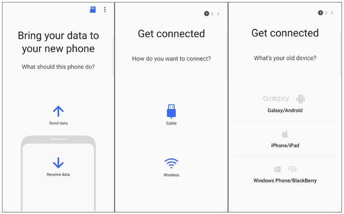 Transfiera datos de iPhone a Samsung S20 con Smart Switch a través de USB