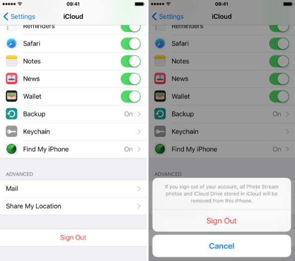 Inicie sesión en iCloud y vuelva a iniciar sesión