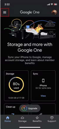 Cambiar de iPhone a Android con Google One