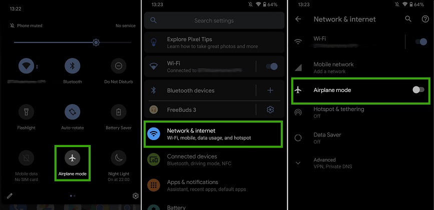 Alternar el modo de avión en Android