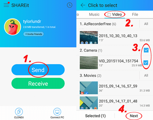 Copiar datos de Android a iPhone con Shareit
