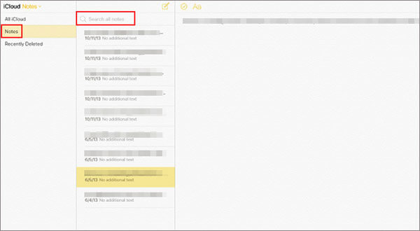 Eliminar notas en iPhone a través de iCloud
