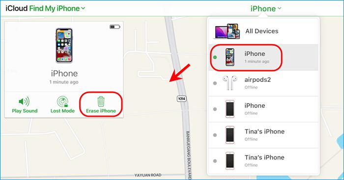 Desbloquee el iPhone 15 sin contraseña a través de buscar mi iPhone