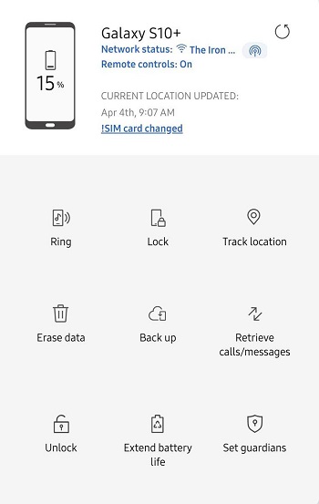 Samsung encuentra mi móvil
