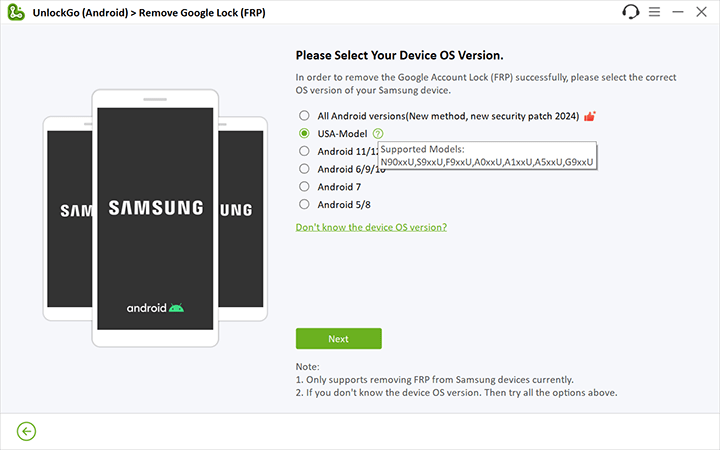 Bypass FRP en el modelo Samsung USA