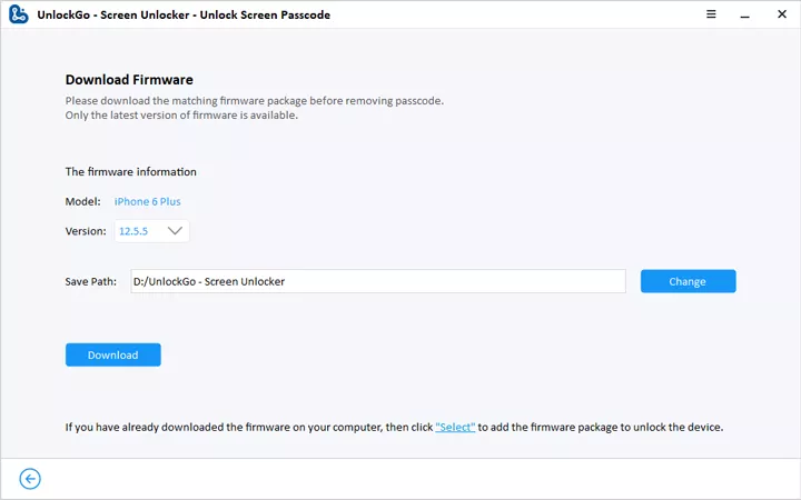 Desbloquear - Seleccione Bloqueo de pantalla de desbloqueo