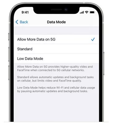Actualizar iOS 18 permitiendo más datos en 5G