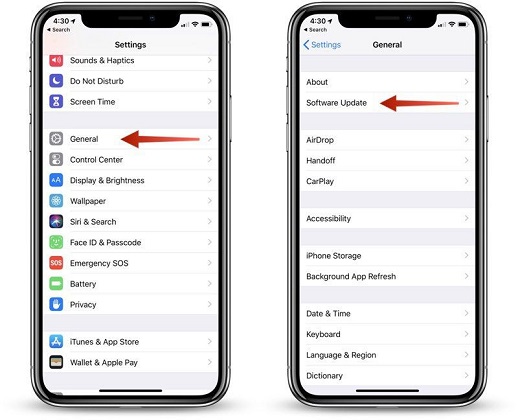 Verifique la actualización del software de iPhone