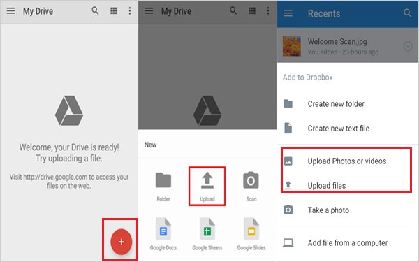 Mueva archivos de iPad a iPhone con Google Drive