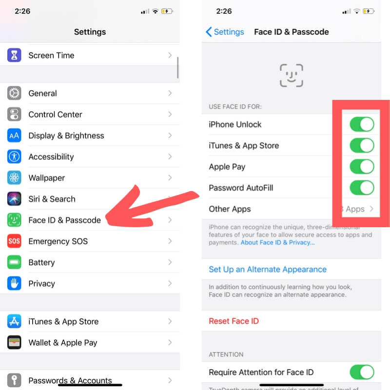 Use Face ID para