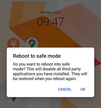 Vivo reiniciar al modo seguro