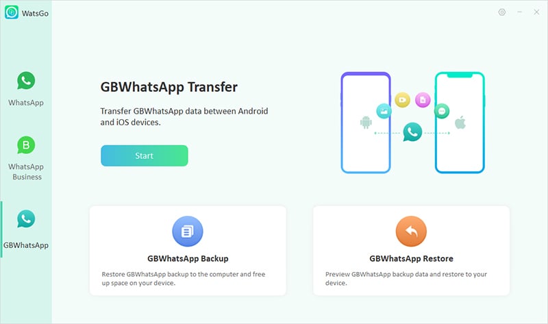 Watsgo gbwhatsapp transfer main interface.jpg