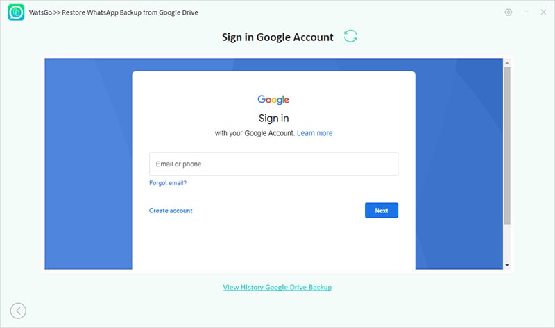 Watsgo inicia sesión en Google Drive