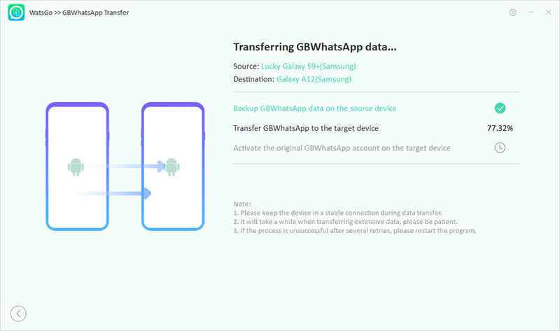 Guía de Watsgo - Comience a transferir GBWhatsApp a GBWhatsApp
