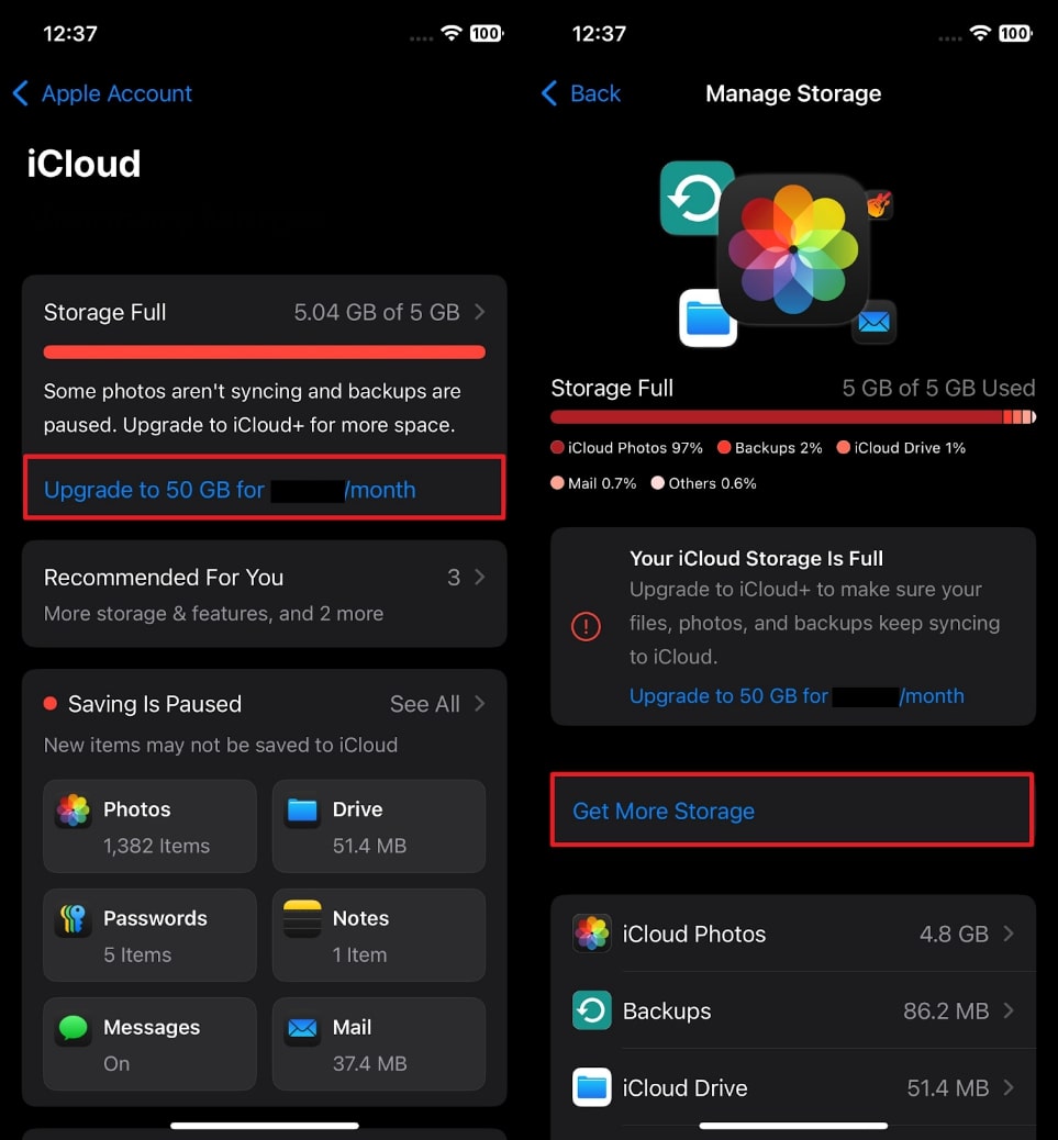 Continuar actualizando el almacenamiento de iCloud