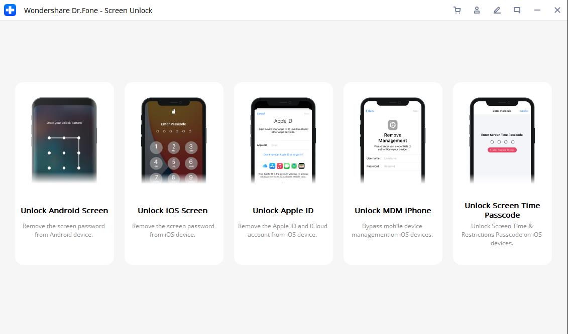 Software de desbloqueo telefónico - Dr.Fone Android - Desbloqueo de pantalla