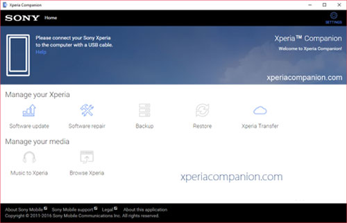 Restaurar contactos en Sony Xperia de Xperia Companion