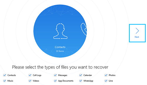 Elija tipos de datos para escanear