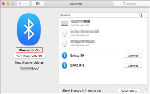 Transferir imágenes de Honor a Mac por Bluetooth