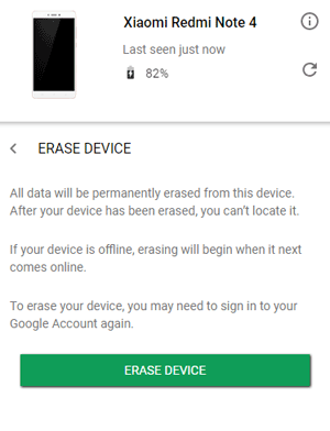 Restablecer el teléfono Itel de fábrica a través de Find My Device