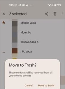 Eliminar contactos de POCO usando la aplicación Contactos